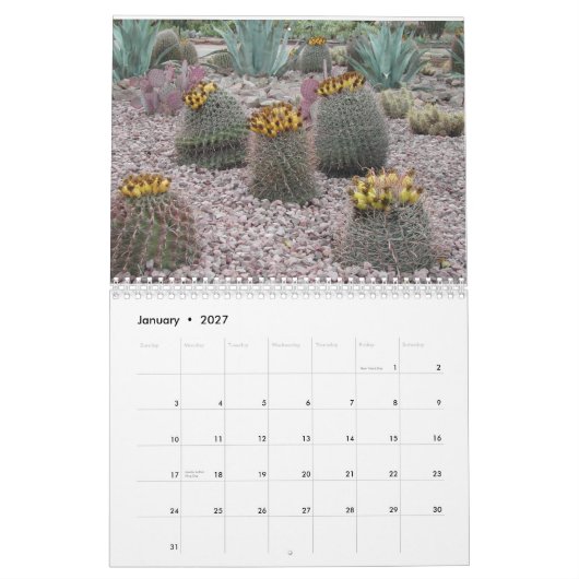 Wüsten-botanischer Garten Kalender (Jan 2027)