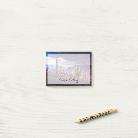 Wüsten | Cactus Landscape Argentinien Post-it Klebezettel (Auf Schreibtisch)