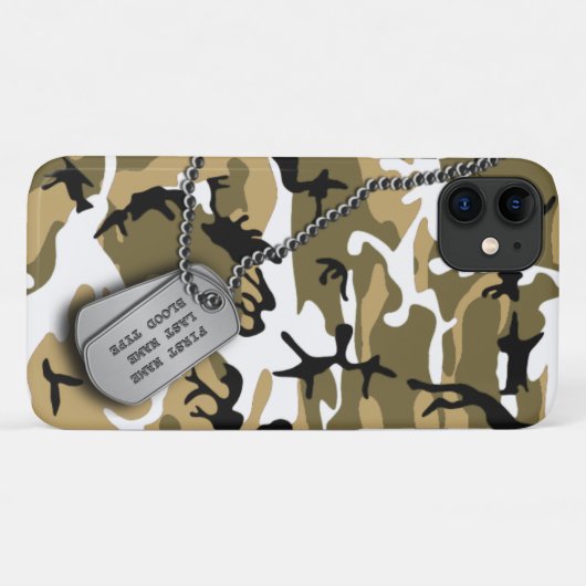 Wüsten-Camouflage mit Hundeplaketten Case-Mate iPhone Hülle (Rückseite (Horizontal))