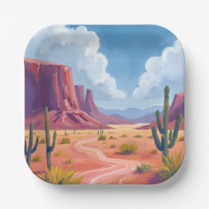 Wüsten-Canyon   Kaktus Natur Landschaft Pappteller