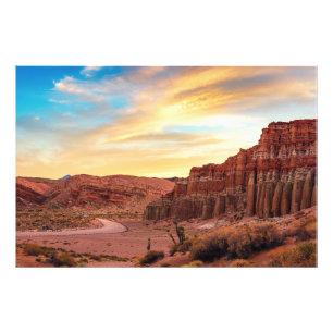 Wüsten-Canyon-Kunstprint   Südwest-Sonnenuntergang Fotodruck
