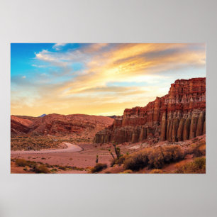 Wüsten-Canyons Poster Südwest-Sonnenuntergang-Wa