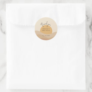 Wüsten Chic Boho Erdig Baby Shower Danke schön Runder Aufkleber
