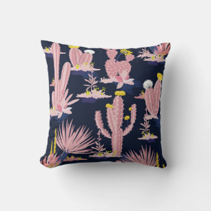 Wüsten Chic: Pastell Kaktus Blüte Kissen