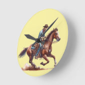 Wüsten-Cowboy  Runde Wanduhr (Winkel)