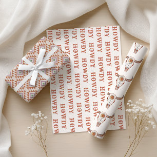 Wüsten-Cowgirl letztes Rodeo Geschenkpapier Bogen Set