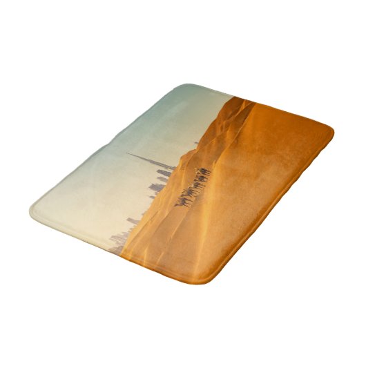 Wüsten | Dubais Skyline-Ansicht mit Kameln Badematte (Schrägansicht)