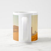 Wüsten | Dubais Skyline-Ansicht mit Kameln Jumbo-Tasse (Rückseite)