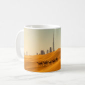 Wüsten | Dubais Skyline-Ansicht mit Kameln Kaffeetasse (Vorderseite Links)