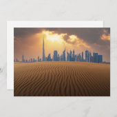 Wüsten | Dubais Skyline View von Sand Dune Dankeskarte (Vorne/Hinten)