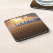 Wüsten | Dubais Skyline View von Sand Dune Getränkeuntersetzer (Linke Seite)