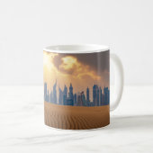 Wüsten | Dubais Skyline View von Sand Dune Kaffeetasse (VorderseiteRechts)