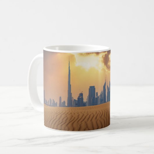 Wüsten | Dubais Skyline View von Sand Dune Kaffeetasse (Vorderseite Links)