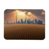 Wüsten | Dubais Skyline View von Sand Dune Magnet (Horizontal)