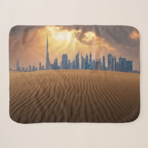 Wüsten Dubais Skyline View von Sand Dune Sherpadecke