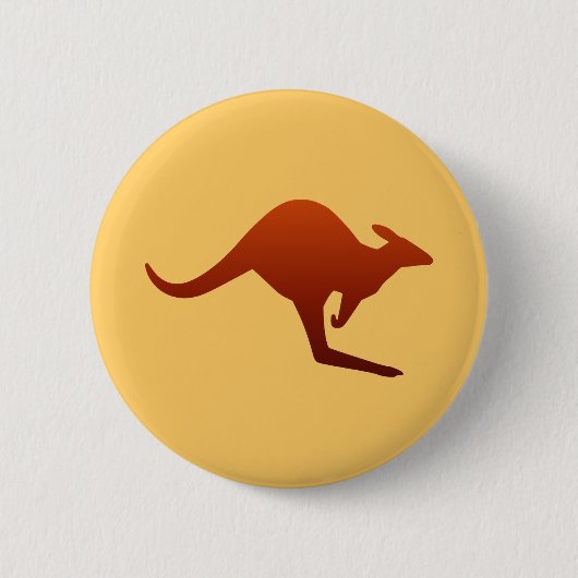Wüsten-Erdfarbene Känguru-Silhouette Button (Vorderseite)