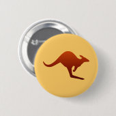 Wüsten-Erdfarbene Känguru-Silhouette Button (Vorne & Hinten)