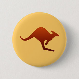 Wüsten-Erdfarbene Känguru-Silhouette Button
