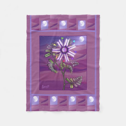 Wüsten-Flanelldecke mit Blume Fleecedecke (Vorderseite)