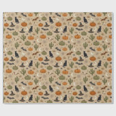 Wüsten-Grüner Kaktus Halloween Geschenkpapier (Flach)