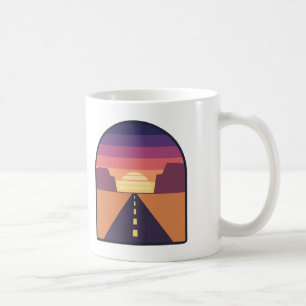 Wüsten-Highway-Bogen-Sonnenuntergang Retro Südwest Kaffeetasse