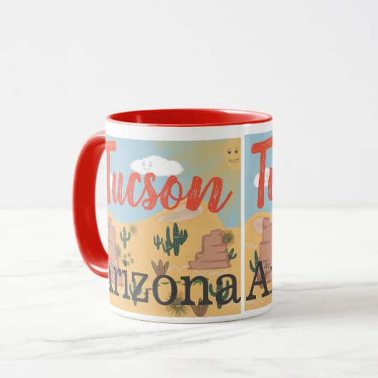Wüsten-Illustration Tucsons Arizona Tasse (Vorderseite Links)