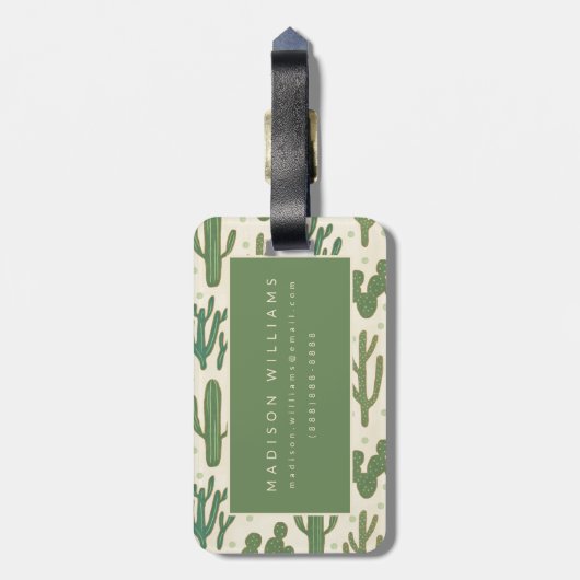 Wüsten-Kaktus-Muster SüdwestGeo-Schritt-| Gepäckanhänger (Rückseite vertikal)