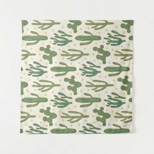 Wüsten-Kaktus-Muster SüdwestGeo-Schritt-| Wandteppich (Vorderseite)