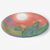 Wüsten-Kaktus-Pappteller Pappteller (Schrägansicht)