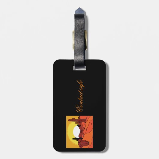 Wüsten-Kaktus-Sonnenuntergang Thunder_Cove Gepäckanhänger (Rückseite vertikal)