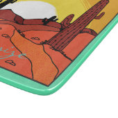 Wüsten-Kaktus-Sonnenuntergang Thunder_Cove Schneidebrett (Ecke)