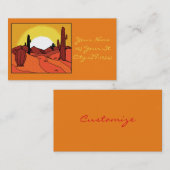 Wüsten-Kaktus-Sonnenuntergang Thunder_Cove Visitenkarte (Vorne/Hinten)