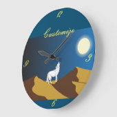 Wüsten-Kojote, der Vollmond Thunder_Cove heult Große Wanduhr (Winkel)