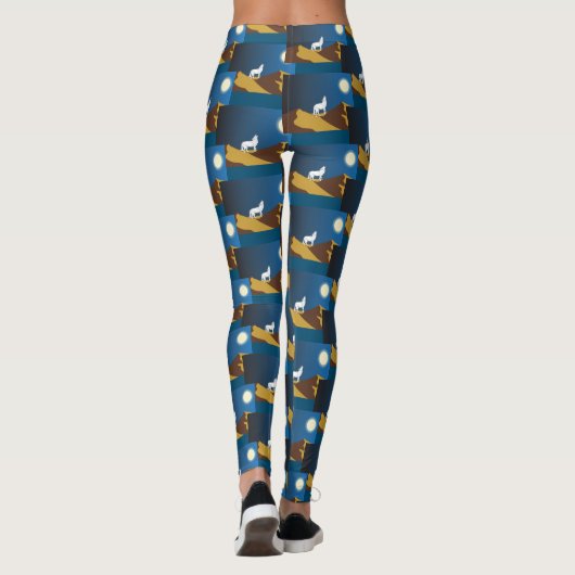 Wüsten-Kojote, der Vollmond Thunder_Cove heult Leggings (Rückseite)