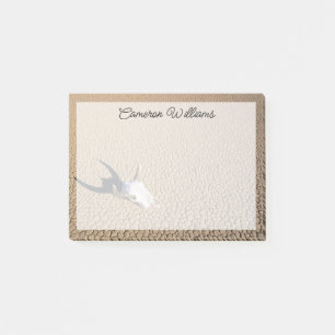 Wüsten Kuhschädel auf dem Wüstenboden Post-it Klebezettel