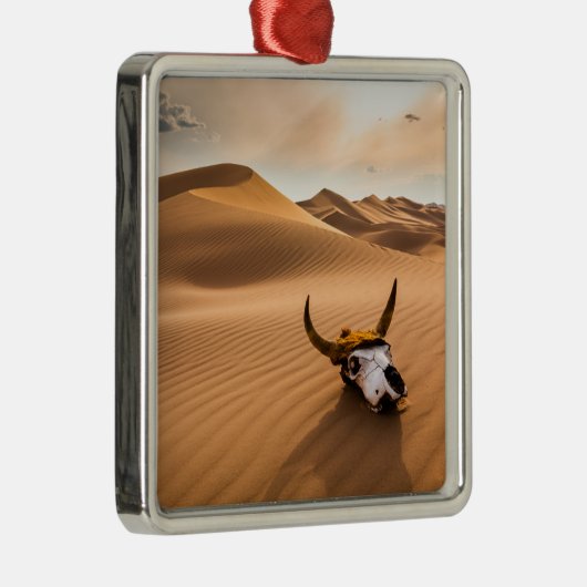 Wüsten | Kuhschädel - Sanddünen Ornament Aus Metall (Rechts)