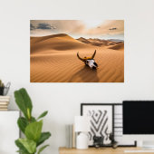 Wüsten | Kuhschädel - Sanddünen Poster (Heimbüro)