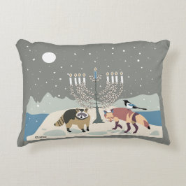 Wüsten-Leben CHANUKKA weises menorah mit Tieren Dekokissen