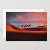 Wüsten | Mann und Kamele in den Sanddünen Dankeskarte (Vorne/Hinten)