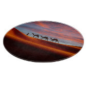 Wüsten | Mann und Kamele in den Sanddünen Schneidebrett (Ecke)