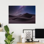 Wüsten | Milchstraße Sternenhimmel Sanddüne Dubai Poster (Heimbüro)