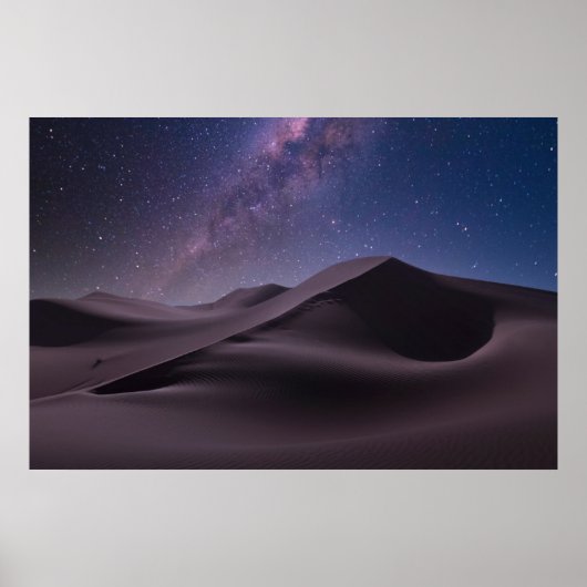 Wüsten | Milchstraße Sternenhimmel Sanddüne Dubai Poster (Vorne)