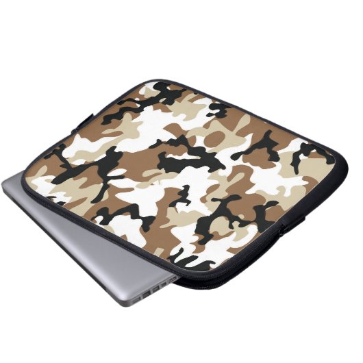 Wüsten-Militär-Camouflage Laptopschutzhülle (Vorne Knopf)