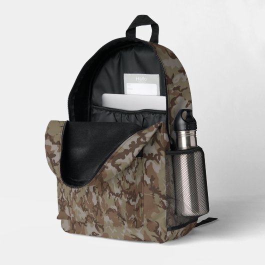 Wüsten-Militär-Tarnmuster  Bedruckter Rucksack (Rückseitige Ecke links (Offen) )