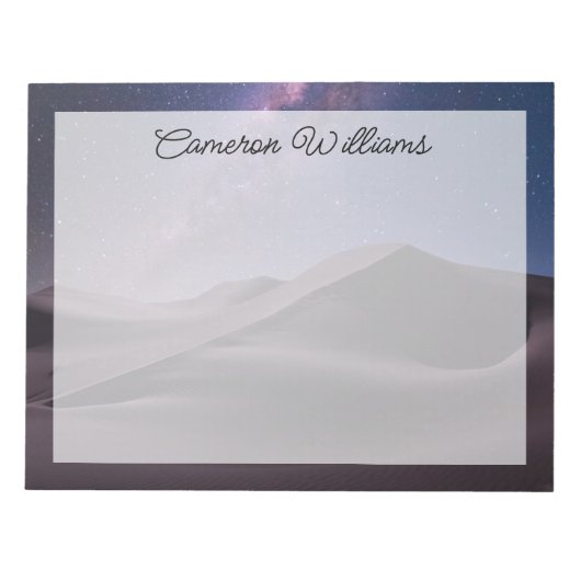 Wüsten | Milky Way Starry Sky Sand Dune Dubai Notizblock (Vorderseite)