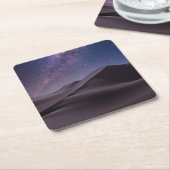 Wüsten | Milky Way Starry Sky Sand Dune Dubai Rechteckiger Pappuntersetzer (angewinkelt)