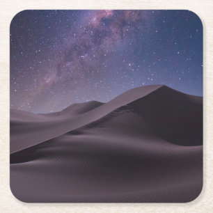 Wüsten Milky Way Starry Sky Sand Dune Dubai Rechteckiger Pappuntersetzer