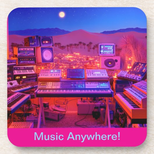 Wüsten-Musikstudio Getränkeuntersetzer (Vorderseite)