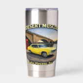 Wüsten-Muskel-Retro-Autodesign Thermobecher (Vorderseite)