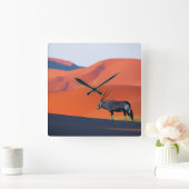Wüsten | Namib Desert Oryx Quadratische Wanduhr (Zuhause)